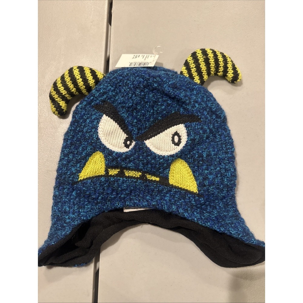 Children's Place winter hat Monster L/XL 8+  Blue green eyeballs Beanie cap. NWT